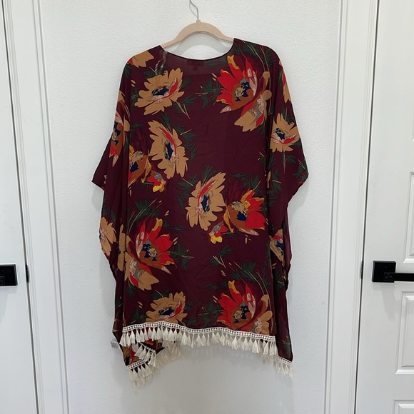 Floral Print Kimono Tassel Trim - Picture 10 of 10